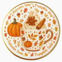 CIASTKO LUKROWANE PAMPKIN CAFFE ROZ.XL KOŁO JESIEŃ RĘCZNIE ROBIONE