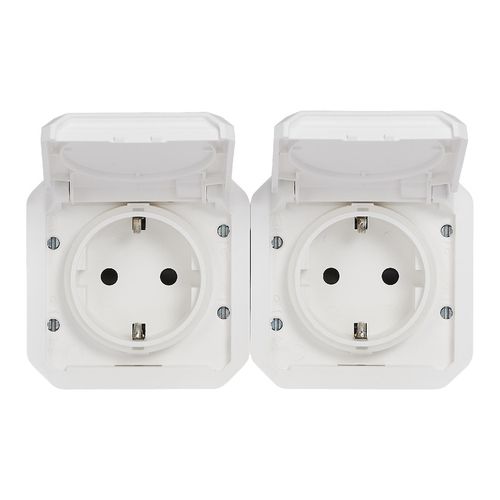 Nowe Plexo - Gniazdo Schuko 2x2P+Z poziome, mechanizm 16A-250V~ - białe - Legrand 069675L na Arena.pl