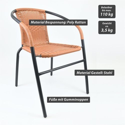 Krzesło ogrodowe bistro, sztaplowane, szary/naturalny na Arena.pl