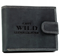 duży portfel męski ze skóry naturalnej zapinany na zatrzask - always wild