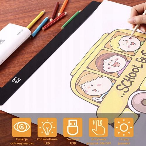 Tablica Do Szkicowania Deska Kreślarska Tablet Graficzny LED Kalka A4 na Arena.pl