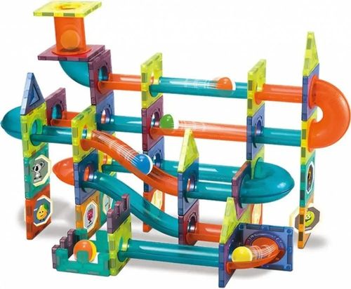 Klocki magnetyczne tor kulkowy zestaw 110 elementów na Arena.pl