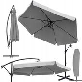 PARASOL OGRODOWY DUŻY SKŁADANY Z POKROWCEM WYSIEGNIK 350CM DALLAS J. SZARY