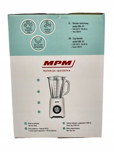 Blender kielichowy MPM BBL-01 500 W biały na Arena.pl