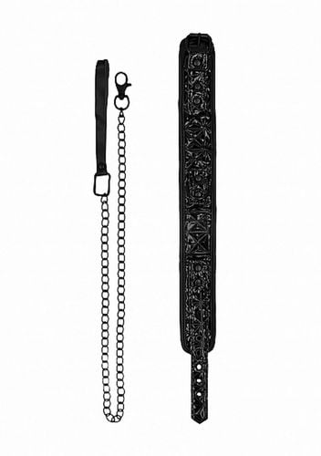 Luxury Collar with Leash   Black na Arena.pl