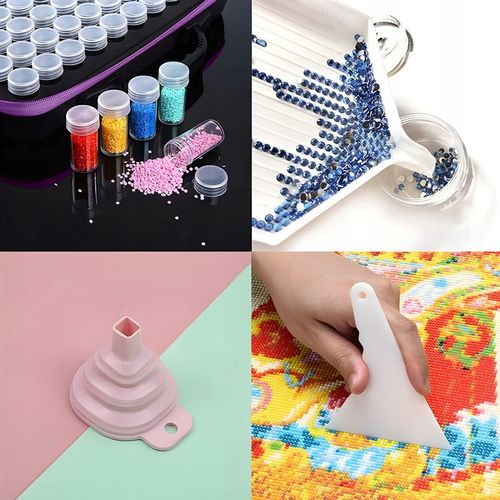 AKCESORIA DO HAFTU DIAMENTOWEGO ZESTAW PUDEŁKO DIAMOND PAINTING W WALIZCE na Arena.pl