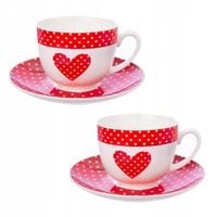 Filiżanki ze Spodkiem ORION TECKA 280 ml Porcelana do Zmywarki 2 szt.