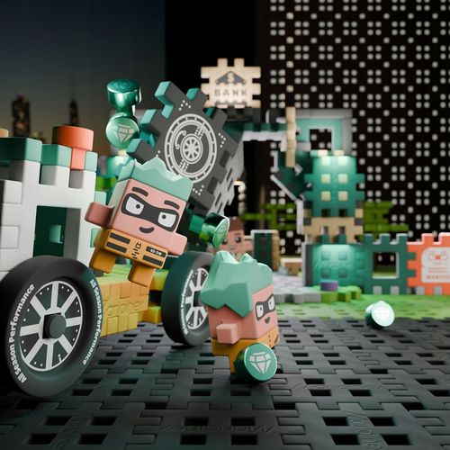 Marioinex Wafle Mini NAPAD NA BANK, skarbiec z diamentami 148 el 4 figurki na Arena.pl