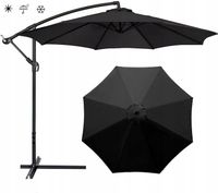 Poszycie parasola ogrodowego 8 ramion 300cm czarne