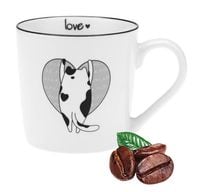 Kubek porcelanowy 390 ml czarno-biały słodkie wesołe kotki napis love wz. 4