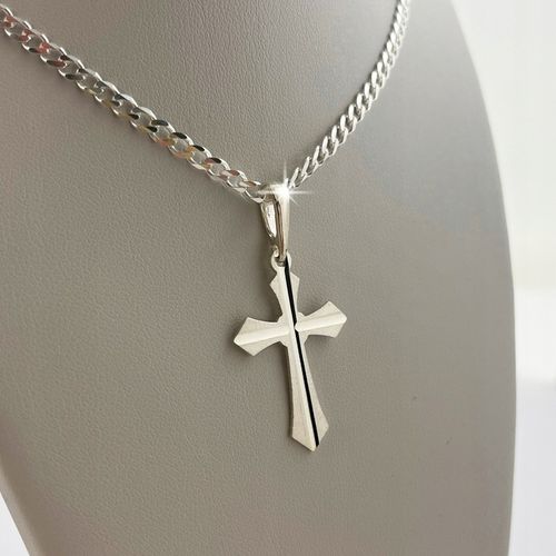 SREBRNY ŁAŃCUSZEK PANCERKA + KRZYŻYK PR 925 + GRAWER DLA CHŁOPCA NA KOMUNIĘ na Arena.pl