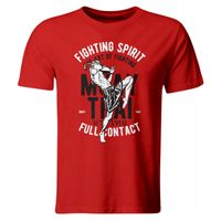 KOSZULKA FIGHTING SPIRIT, MUAY THAI, CZERWONA, ROZ. XL