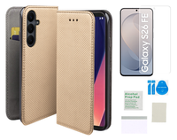 Etui z klapką do SAMSUNG GALAXY S26 FE złoty case obudowa + folia ochronna