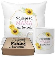 ZESTAW PODUSZKA I KUBEK ORYGINALNY PREZENT MAMA DZIEŃ MATKI URODZINY MAMY