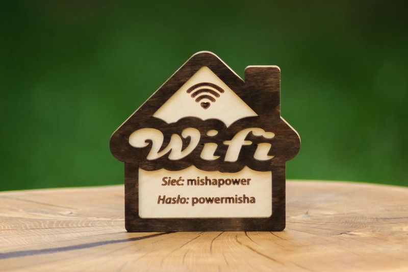 Tabliczka wisząca "domek" z hasłem wifi zdjęcie 4