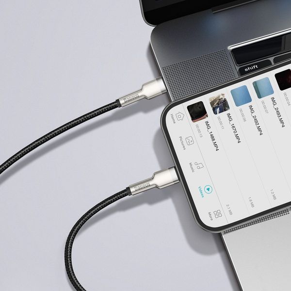 kabel usb-c do lightning baseus cafule, pd, 20w, 1m (czarny) zdjęcie 10