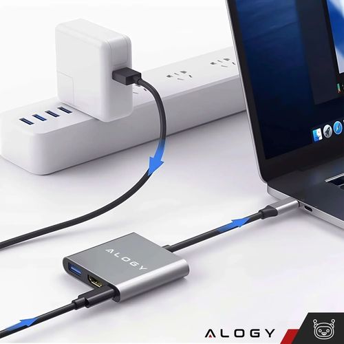 Adapter Przejściówka ALOGY 3w1 MHL HUB USB C HDMI PD do MacBook Samsung na Arena.pl