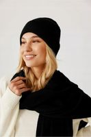 Czapka unisex Ander beanie zimowa damska męska wełna merino NAOMI BLACK 58