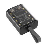 Powerbank z latarką OPEN SOURCE, czarny, transparentny