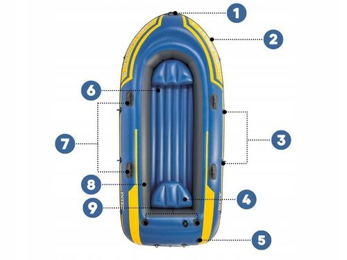 Ponton Intex Challenger 3-osob Pompka + Wiosła 68370 MODEL 2024 na Arena.pl