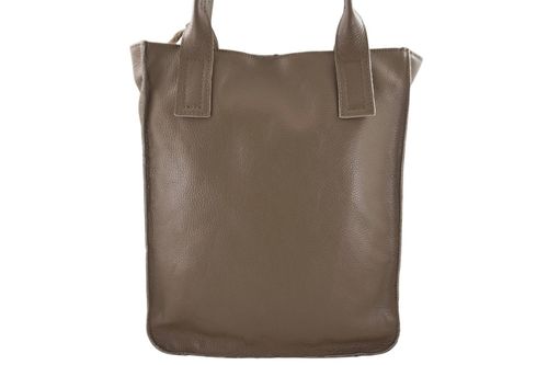 Torba shopper bag do pracy - Beżowa ciemna na Arena.pl