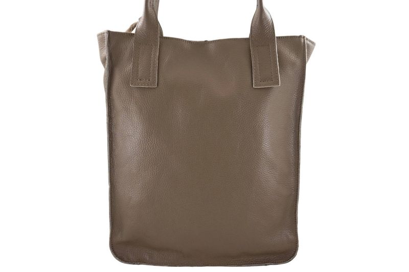 Torba shopper bag do pracy - Beżowa ciemna zdjęcie 3