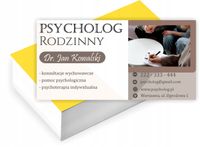 Wizytówki firmowe Foliowane 1000 szt duży wybór wzorów PSYCHOLOG RODZINNY