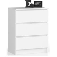 Komoda do sypialni, 3 szuflady, STILO, 60x40x77 cm, biel, mat | TYLETEGOTU