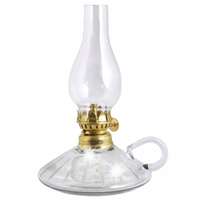 LAMPA NAFTOWA szklana przezroczysta lampion latarnia na prezent 18cm