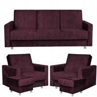 Zestaw mebli wypoczynkowy Alicja wersalka kanapa fotele pufy Family Meble