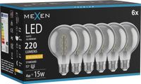 MEXEN VINTIS 6X ŻARÓWKA FILAMENT SPIRALA LED E27 G80 4W 2200K 220 LM SMOKE