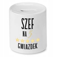 Skarbonka Dla Szefa Szefowa Na Pięć Gwiazdek Z Nadrukiem Ze Zdjęciem