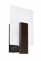 Kinkiet ścienny drewniany nowoczesny wenge biały szklany Sollux Lighting