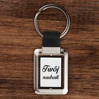 Brelok dwustronny z obrotowym środkiem z nadrukiem - czarny