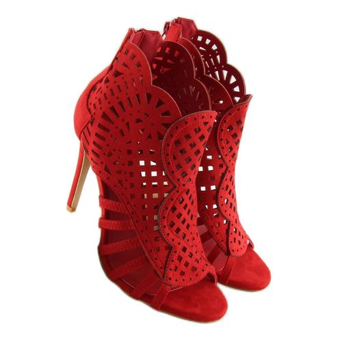 Botki ażurowe open toe czerwone M286 Red r.40 na Arena.pl