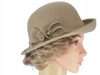 Kapelusz damski FILCOWY ASYMETRYCZNY beżowy