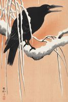 Plakat 61x91,5cm Crow on Snowy Branch, Koson Japoński Vintage do Salonu