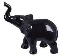 Figurka ceramiczna słoń czarny duży