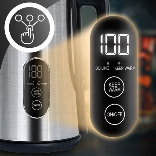 CZAJNIK ELEKTRYCZNY BEZPRZEWODOWY DOTYKOWY 1800W REGULACJA TEMPERATURY 1,8L na Arena.pl