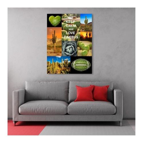 Obraz na płótnie - Canvas, Keep calm and love cactus 70x100 na Arena.pl