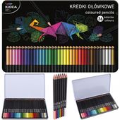 KREDKI 36KOL TRÓJKĄTNE METALOWE PUDEŁKO KIDEA
