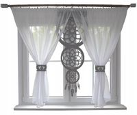 Firana nowoczesna salon ŁAPACZ ażur 400x145 szary