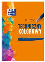 BLOK TECHNICZNY A3/10 KOLOROWY 220G OXFORD