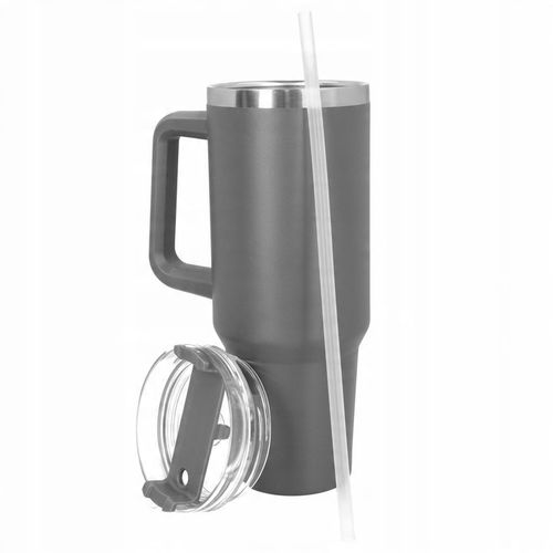 Kubek termiczny ze słomką próżniowy na kawę herbatę szary duży 1,2l na Arena.pl