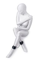 anonymo handcuffs, pu leather, black, 26.5 cm