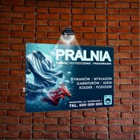 nadruk UV TABLICZKA reklamowa z lampką SZYLD 40x30 dibond PRALNIA DYWANÓW