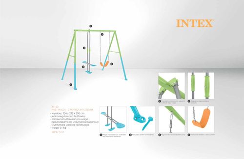 Solidna huśtawka ogrodowa 2 funkcje pas i waga Intex 44120 na Arena.pl
