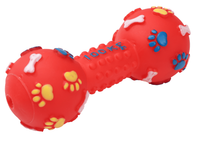 Zabawka piszcząca dla psa hantel 500kg czerwony w łapki 19cm UNIQ PETS