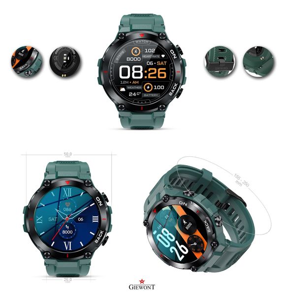 Smartwatch Giewont GW460-2 Zielony GPS zdjęcie 4