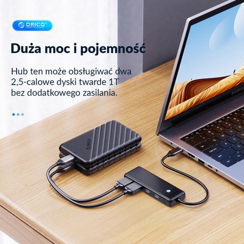 Orico Aktywny hub USB-C 5Gbps, 2x USB-A, 2x USB-C na Arena.pl